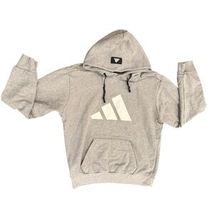 Adidas Men's Gray Hoodie with White Logo